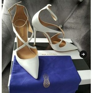 White aquazarra heels